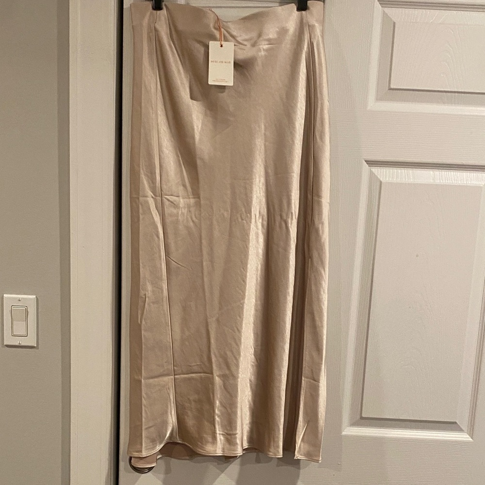 Skies Are Blue Cream Maxi Skirt